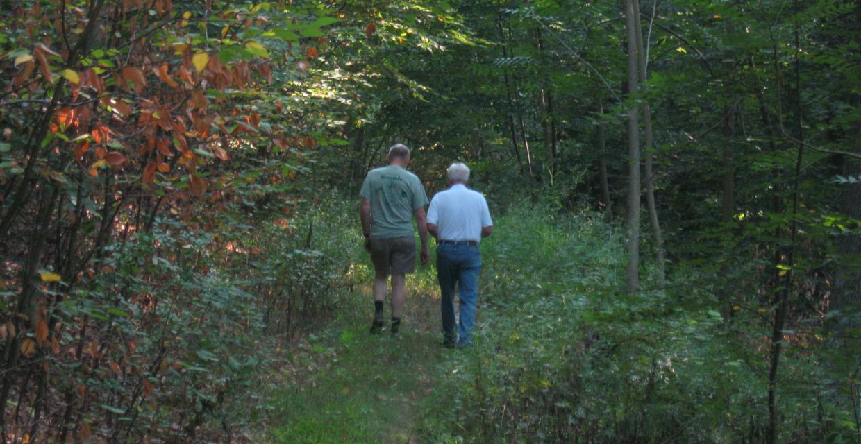 Two walkers along the Yorktown Trailway Photo: Jane Daniels