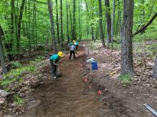 2021 Conservation Corps Trail Crew hard at work. Photo by Snowden Jones.